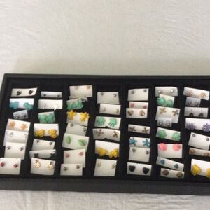 50 Assorted Stud Earrings Set NWOT.  #10